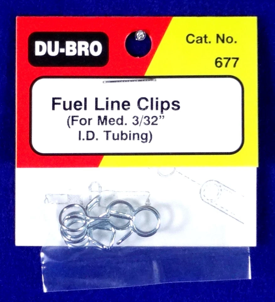 ЗАЖИМЫ ТОПЛИВОПРОВОДА DU-BRO ДЛЯ СРЕДНИХ 3/32-ДЮЙМОВЫХ ИДЕНТИФИКАЦИОННЫХ ТРУБОК (УПАКОВКА ИЗ 4) (CAT. # 677 ) - Изображение 1 из 1