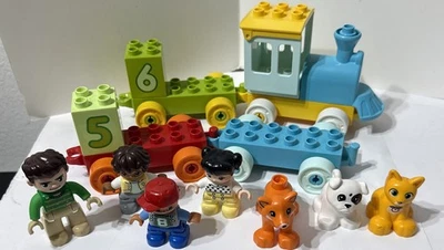 LEGO Duplo Número Contando LOTE Tren 4 Figuras Gato Perro Zorro Hombre Niño Reemplazos Foto 1 de 4