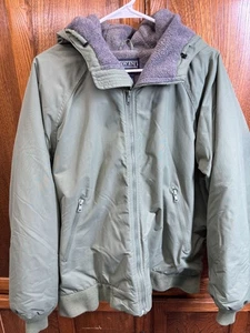 Lands End Mens Green Hooded Winter Jacket With Polartec Lining Size 38-40 Reg. - Picture 1 of 8