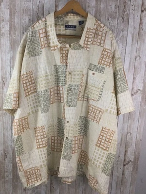 Camisa con botones Enro for Thaku's para hombre 4X mezcla de lino manga corta suroeste Foto 1 de 4