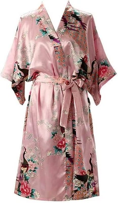 Ladies Plus Loose Satin Kimono Robe Dressing Gown Wedding Bridesmaid Sleepwear - Image 1 of 4