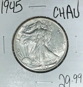 Medio dólar de plata Walking Liberty 1945 ~ ch/au ~ bonita moneda ~ - Imagen 1 de 2