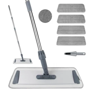 Microfiber Flat Mops for Floor Cleaning, Wet Dry and Dust Mop with 4 Reusable... - Picture 1 of 6