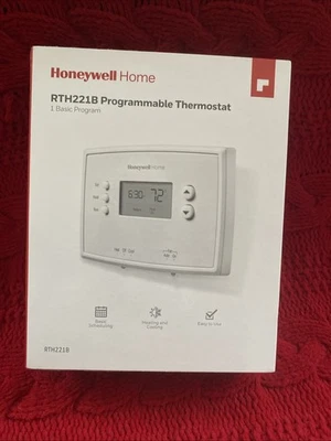 Honeywell Home Programmable Thermostat RTH221B1021 1-Week Scheduling easy to use - Image 1 of 2