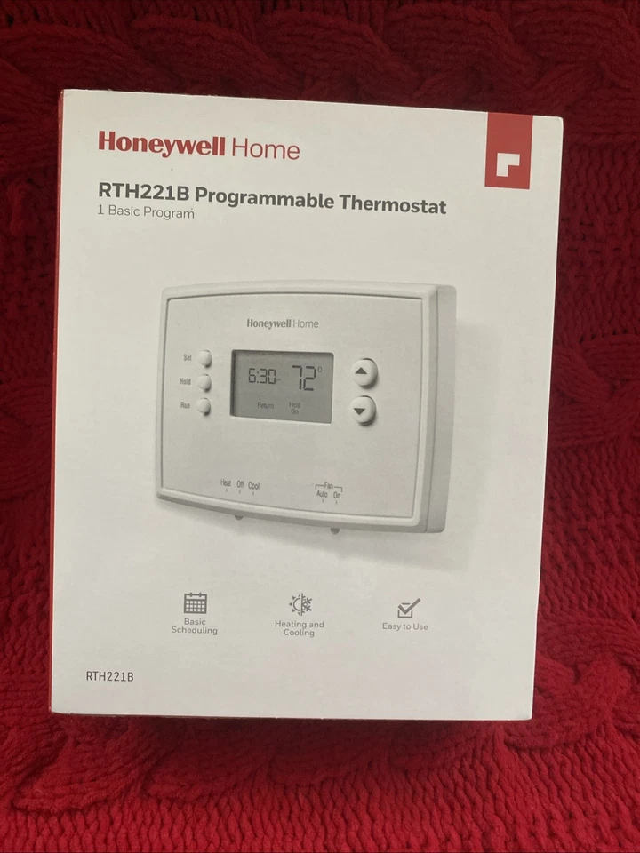 Honeywell Home Programmable Thermostat RTH221B1021 1-Week Scheduling easy to use - Image 1 of 2