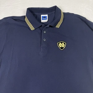 Camisa Polo Adidas Notre Dame Para Hombre Grande Azul Lucha Irlandesa Bordada - Imagen 1 de 8