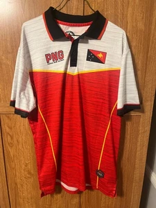 Papua-Neuguinea PNG Flagge Polo Rugby Kragen Shirt Herren 2XL Kurzarm - Bild 1 von 12
