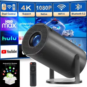 2+16GB 5G 4K Projector Smart HD LED WiFi HDMI USB Android 13 Office Home Theater - Picture 1 of 24