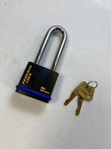 Federal FD723B | Super Heavy Duty | Long Shackle 3" Solid Brass Padlock KTD - Picture 1 of 4