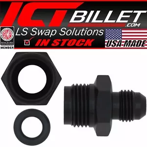 ICT Billet Dirección Asistida 3/8 (.375) Manguera Barb Salida a -6AN Adaptador Montaje - Imagen 1 de 10