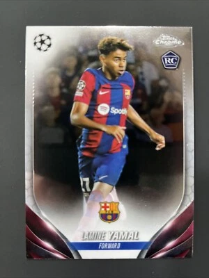 2024 Topps Chrome UEFA LAMINE YAMAL Rookie Card RC, Barcelona 👀🇪🇸⚽️🔥 - Image 1 of 2