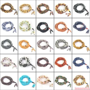 108 Cuentas de Oración Elásticas Multifuncionales Pulsera Collar Energía Natural 6mm - Imagen 1 de 112