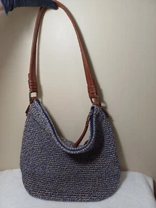 The Sak Blue Shoulder Handbag Crochet Bag Hobo Style - Picture 1 of 16