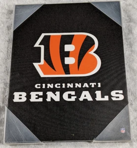 NFL Cincinnati Bengals Logo Arte Pared Regalo Lienzo Póster Nuevo Marco de Madera 11x14 Nuevo de Lote Antiguo - Imagen 1 de 12