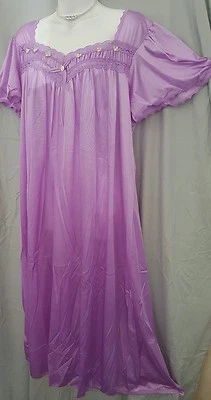 Camisón Comfort Choice púrpura manga corta larga NYLON BUSTO 2X 62" Foto 1 de 4