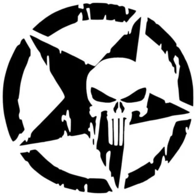 Punisher Totenkopf Pentagramm Aufkleber 2 Stck. JDM Decal Auto Sticker div Größe