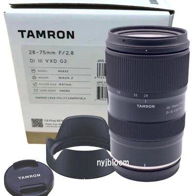 New TAMRON 28-75mm f2.8 Di III VXD G2 Lens for Nikon Z Mirrorless Camera(A063Z)  - Image 1 of 4