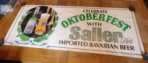 VTG 1980s Sailer Pils Imported Bavarian Beer Oktoberfest Poster/Banner Butler WI - Picture 1 of 12