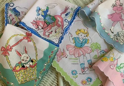 Set /5 NEW Children’s Handkerchiefs ~ LuRay Hankies!  Special Price ! - Image 1 of 4