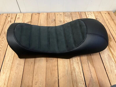 Assento curto solo BMW K modelos K75 K100 K1100 preto escovado Line duplo ponto superior - Imagem 1 de 4