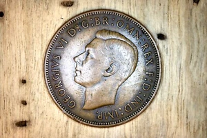 Great Britain 1945 1 Penny KM845 Bronze **XF/AU** #FZ - Picture 1 of 2