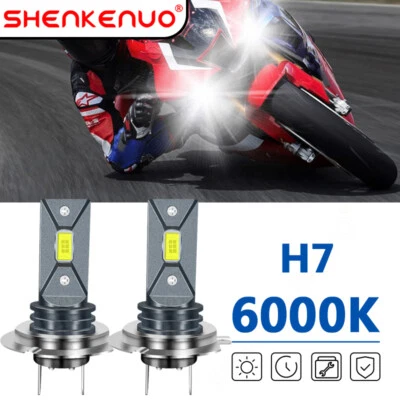 2x H7 LED Headlight Bulbs For Honda CBR1000RR 2005 2006-2016 CBR600RR 2003-2016 - Image 1 of 4