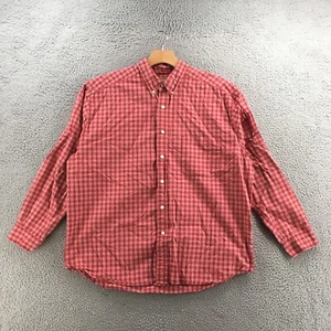 Camisa Eddie Bauer con botones para hombre XL roja a cuadros algodón manga larga cuello - Imagen 1 de 16