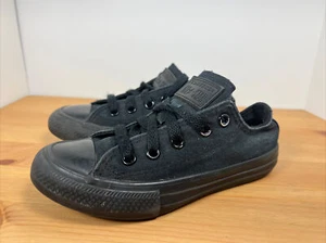 CONVERSE ALL STAR 314786F Top Bajo Lona Todo Negro Jóvenes Niños Talla 11 - Imagen 1 de 8