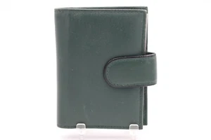 Vtg Buxton Velvet Touch Cowhide Green Leather Card Holder Bifold ID Wallet - Picture 1 of 5