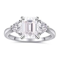 BAGUTTA PAVONE 2CT Emeralds Cut Moissanite Engagement Rings for Women,Women's...