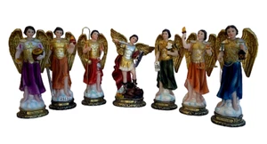 Juego completo de 7 estatuillas religiosas arcángeles arcángeles 8" de alto - Imagen 1 de 2