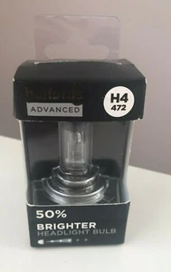 H4 472 Car Headlight Bulb Halfords Advanced Up To +50 % Brighter Single Pack - Picture 1 of 1