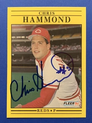 CHRIS HAMMOND Signed 1991 Fleer #65 CINCINNATI REDS - MARLINS Autograph Auto - Image 1 of 2