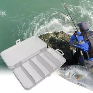 Plastic 5 Compartments Fishing Tackle Box Fish Lure Hook Bait Storage Case - Picture 1 of 7