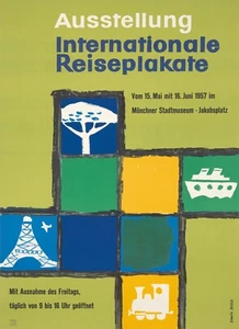 Original Vintage Poster International Travel Posters Exhibition Munich 1957 - Picture 1 of 1