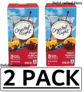 2 PACK - Crystal Light Fruit Punch Drink Mix Pitcher Pack 2.04 oz EACH - Picture 1 of 2