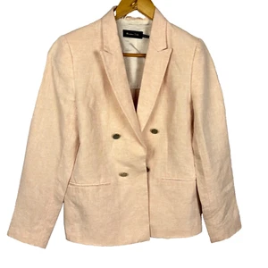 Massimo Dutti Men’s Linen Double Breasted Blazer Jacket Sz 42 Breathable Summer - Picture 1 of 13