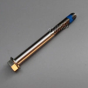 M6 x 60 Ti tanium Screw Bolt Hexagon Hex Head Flange with Blue ThreadLocker - Picture 1 of 2