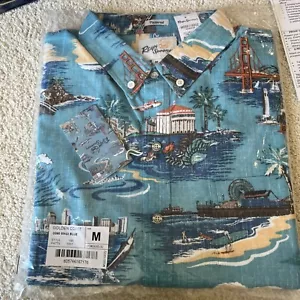 Camisa Reyn Spooner Gold Coast Hombres Mediana Azul Maui Pullover Barcos de Playa - Imagen 1 de 2