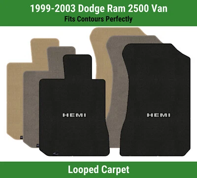 Alfombrillas delanteras Lloyd Loop para camioneta Ram 2500 '99-03 con Hemi plateado sobre negro Foto 1 de 4