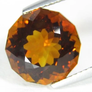 6.89Cts Stunning Natural Citrine 11.5mm Round Custom Cut Loose Gemstone Ref-VDO! - Picture 1 of 4