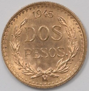 Roughly Dime Size Mexico 1945 2 Pesos Gold Eagle #GL002 combine shipping*SFCOIN - Picture 1 of 2