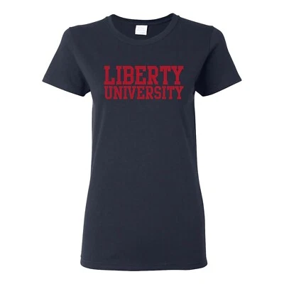 Liberty University Flames Basic Block Womens Shirt - Navy - Image 1 of 4