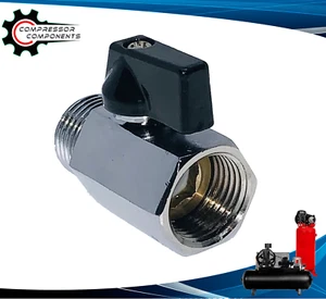 1/2" Mini Ball Valve MNPT X FNPT Chrome Plated Brass Body 450 psi 1/4 Turn - Picture 1 of 7