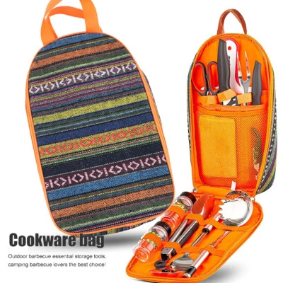 BBQ Carrying Bag Travel Organizer Storage Pack for Camping Kitchen Utensil Set  - Image 1 of 4