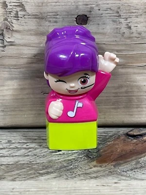 Mega Bloks Singer Girl Figure Microphone Purple Hair Block Building Part Pc Toy - Image 1 of 4
