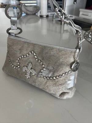 $350 Cartera Raviani Cuero Piel Lavado Ácido Cristales Swarovski Foto 1 de 4