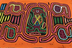 Hand Stitch Lost Kangaroo Panama Mola Textile - Picture 1 of 7