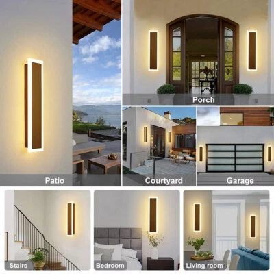 Long Strip Wall Light Sconce Exterior Modern Waterproof Outdoor Indoor LED Lamp - Image 1 of 4