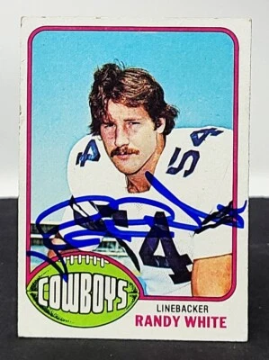 RANDY WHITE Signed Autographed 1976 Topps Trading Card #158 Dallas Cowboys - Image 1 of 2